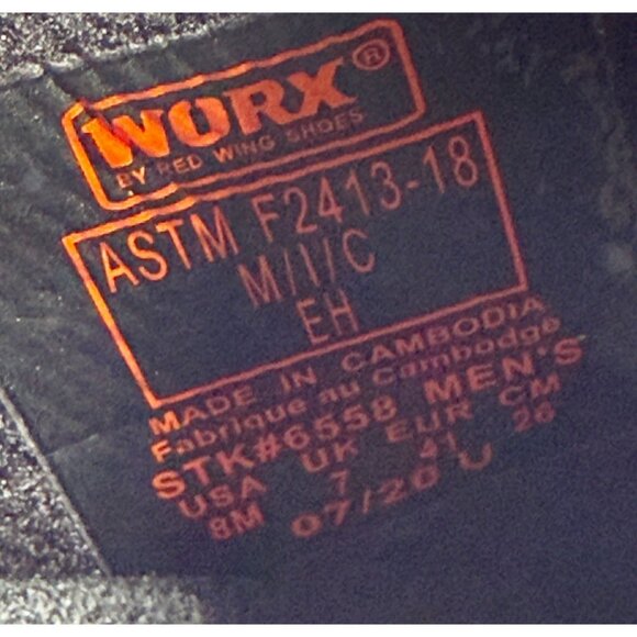 WORX BY RED WING Composite Toe Oil‎ Slip Resistant Shoes Size 8 Mens Brown - Picture 3 of 10